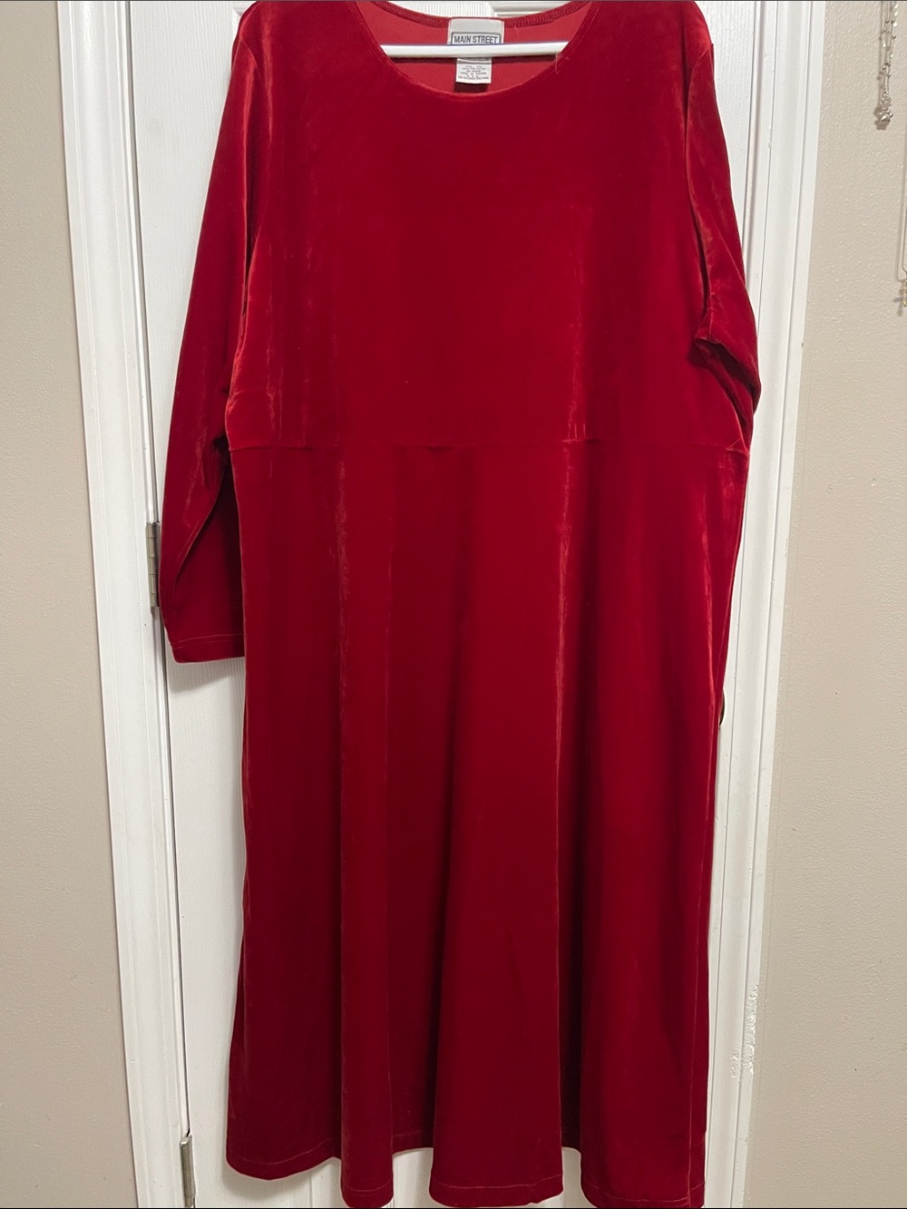 Sea New York Crimson Velvet Long Sleeve Midi Dress